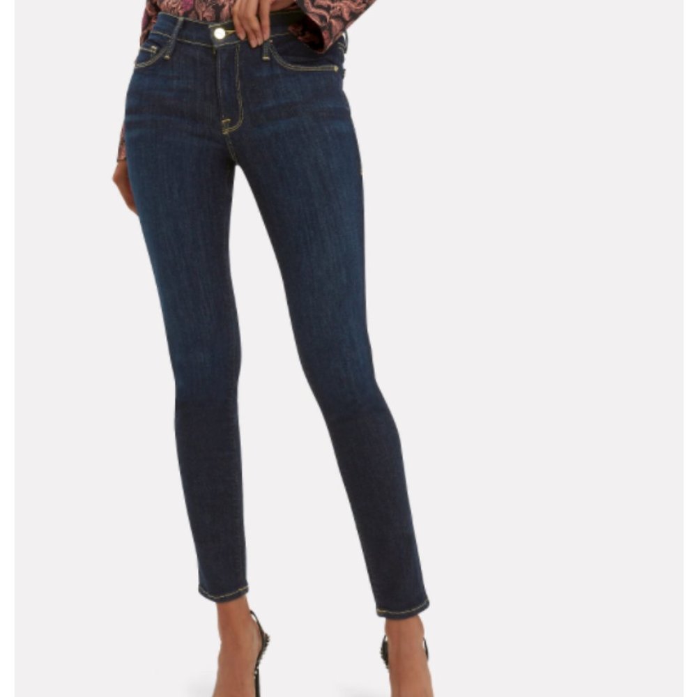 FRAME Le Skinny de Jeanne Navy Dark Wash (Size 26)